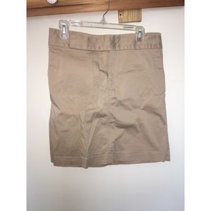 Khaki Knee Length Skirt with Pockets